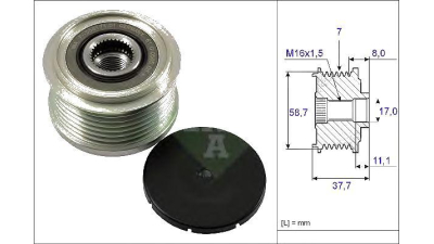 Fulie alternator INA 535012810 Toyota Hilux 3 Pick-Up (Tgn1, Ggn2, Ggn1, Kun2, Kun1) Transit Platou / Sasiu Transit Caroserie Defender Pick-Up (Ld) Defender Station Wagon (Ld) Defender Cabrio (Ld) Tra