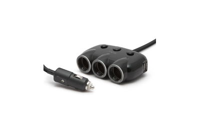 Distribuitor triplu pentru bricheta + 2x USB - negru, 1 buc., 54922BK