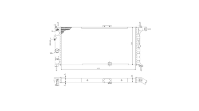 Radiator racire Opel Kadett E (T85), 09.1984-09.1991, Motorizare 1, 6 55/60kw; 1, 8 66/74/82/85kw Benzina, cutie Manuala, dimensiune 630x322x23mm, Cu lipire fagure mecanica, Aftermarket