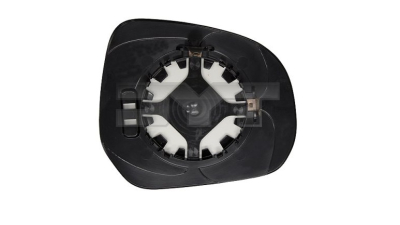 Geam oglinda exterioara cu suport fixare Opel Agila (Hb), 01.2008-2015, Suzuki Splash (Ex), 01.2008-2014, partea Stanga, sticla convexa; geam cromat, Aftermarket