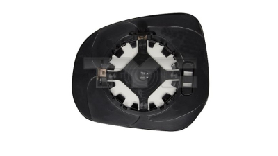 Geam oglinda exterioara cu suport fixare Opel Agila (Hb), 01.2008-2015, Suzuki Splash (Ex), 01.2008-2014, partea Dreapta, sticla convexa; geam cromat, Aftermarket