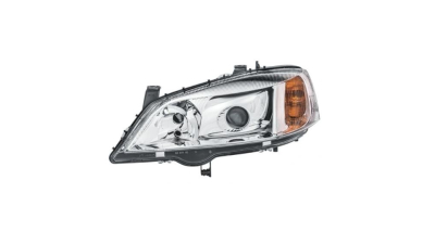 Far OPEL ASTRA G, 01.1998-08.2009, DEPO, fata, partea stanga, xenon;tip bec D2S+H7+W5W; electric; argintiu; fara bec descarcare; fara ballast; fara motor;