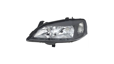 Far Opel Astra G (T98), 1998-08.2009, partea Stanga, electric, tip bec H7+HB3, negru-silver, fara motoras, Depo