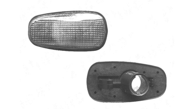 Lampa semnalizare laterala Opel Fataera B, 2001-12.2003; Speedster (E01), 07.2000-06.2005, fata, Stanga = Dreapta, W5W; negru carcasa, fumuriu; fara suport becuri; tuning, DEPO