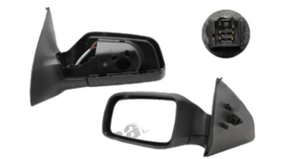 Oglinda exterioara Opel Astra G 01.1998-08.2009 partea dreapta BestAutoVest crom convex carcasa neagra reglare electrica fara incalzire, mufa cu 6 gauri/ 5 pini