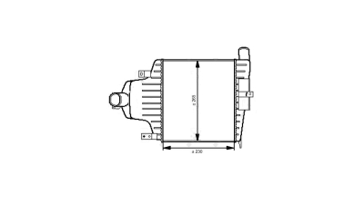Intercooler Opel Astra H, 02.2004-2014, motor 1.6 T 132kw, 2.0 T 125/147kw, benzina, cutie manuala, cu/fara AC, aluminiu brazat/plastic, 231x264x40 mm, 