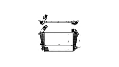 Intercooler Opel Astra H, 03.2005-10.2010, motor 1.3 CDTI 66kw, 1.9 CDTI 88/110kw, diesel, cutie manuala, cu/fara AC, aluminiu brazat/plastic, 523x322x27 mm, 
