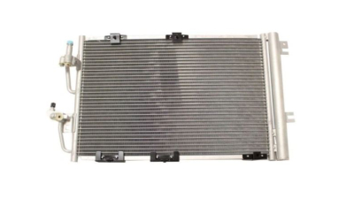 Condensator climatizare Opel Astra H, 03.2004-12.2011, motor 1.2, 59 kw; 1.6, 85 kw; 1.8, 92kw/103 kw benzina, cutie manuala/automata, full aluminiu brazat, 590 (550)x380 (355)x16 mm, cu uscator si filtru integrat