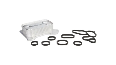 Radiator racire ulei motor, termoflot Lancia Musa, 09.2006-11.2010, motor 1.3 JTD, 66 kw, Lancia Y, 09.2006-12.2011, motor 1.3 MultiJet, 66/77 kw, diesel, 71x115x33 mm, garnituri incluse, din aluminiu