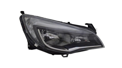 Far Opel Astra J, 01.2013-, 5 Usi, Sedan, Sports Tourer, partea Dreapta, cu lumina de zi; tip bec H7+H7+W21/5W; electric; negru-argintiu; cu motor, TYC