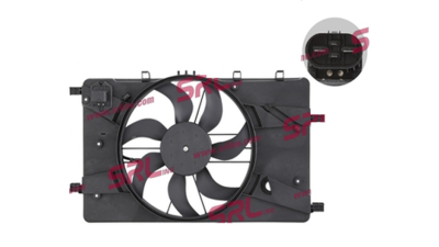 GMV radiator electroventilator Opel Zafira Tourer, 2011-2019, motor 2.0 CDTI, diesel, fara AC, 390 mm; 4 pini; cu pre-rezistor, 