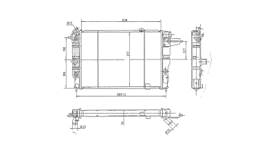 Radiator racire Opel Calibra, 09.1990-1997 Motor 2, 0 85/110kw, Opel Vectra A (J89), 09.1988-09.1995 Motor 1, 6 55kw; 1, 7 D 44kw; 1, 8 65/66kw; 2, 0 85/110kw Benzina/Diesel, dimensiune 540x378x23mm, Cu lipire fagure mecanica, Aftermar