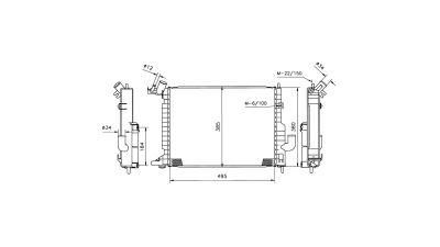 Radiator racire Opel Vectra B (J96), 10.1995-07.2002, Motorizare 1, 7 Td 60kw Diesel, tip climatizare fara AC, cutie Manuala, dimensiune 498x360x34mm, Cu lipire fagure mecanica, Aftermarket