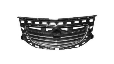 Grila radiator Opel Insignia, 09.2008-12.2013, crom/negru, fara rama cromata cu logo, 1320377, 552005