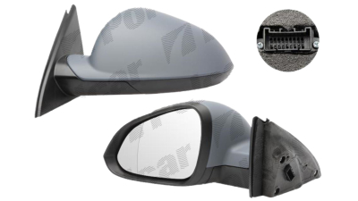 Oglinda exterioara Opel Insignia (G09) 09.2008-2017 si Insignia 2017-, 5 pini, partea stanga View Max crom asferica carcasa prevopsita grunduita reglare electrica cu incalzire