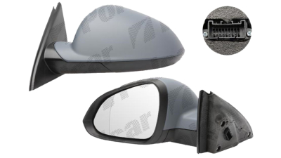 Oglinda exterioara Opel Insignia (G09) 09.2008-2017 si Insignia 2017-, 5pini,  partea dreapta View Max crom convex carcasa prevopsita grunduita reglare electrica cu incalzire