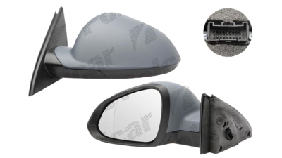 Oglinda exterioara Opel Insignia (G09) 09.2008-2017 si Insignia 2017-, 13 pini, cu memorie, pliabila, partea dreapta View Max crom convex carcasa prevopsita grunduita reglare electrica cu incalzire 5520526M