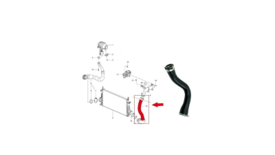 Furtun intercooler, supraalimentare Chevrolet Malibu 2012-2016; Opel Insignia 2008-2017; Saab 9-5 2010-2012, diametru 65 mm, cauciuc, BestAutoVest 5520PT-1