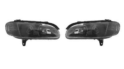 Set faruri Opel Omega B, 03.1994-09.1999, partea Stanga+Dreapta, Tuning, Fata, cu lentile; H1+H7; electric; negru, transparent; fara motor; tuning, TYC