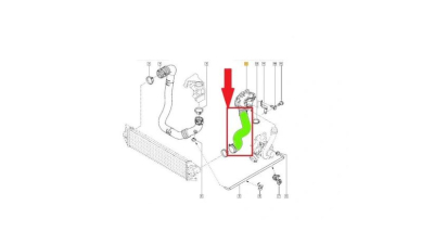 Furtun intercooler, supraalimentare Opel Movano 1998-2010; Renault Master 2003-2007, Master 2007-2010, diametru 51/57 mm, cauciuc, BestAutoVest 5542PT-1