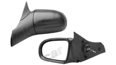 Oglinda exterioara Opel Corsa B 01.1993-10.2001 partea stanga View Max crom plana carcasa neagra reglare parghie fara incalzire