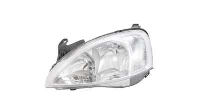 Far Opel Corsa C, 07.2000-10.2003, Stanga, tip bec H7+H7, reglare electrica, cu motoras, ECE Depo, 9196231, 9196238