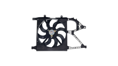 GMV radiator electroventilator Opel Corsa C (X01), 2000-2006 Motorizare 1, 2 16v Twinport 59kw; 1, 2 I 16v 55kw Benzina, tip climatizare fara AC, cutie Manuala/ Automata dimensiune 100W/335mm, cu 2 pini, plastic, 555623W2X