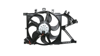 GMV radiator electroventilator Opel Corsa C, 09.2000-2006, motor 1.2 16V, 1.6, benzina, cutie manuala, cu AC, 200 W; 390 mm; 2 pini; fara pre-rezistor, 