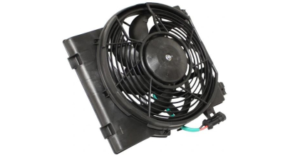 GMV radiator electroventilator Opel Corsa C, 09.2000-2006, motor 1.0 43kw; 1.2 16V 55kw, 1.4 16V 66kw, benzina, cutie manuala, cu AC, 300 mm; 2 pini, 