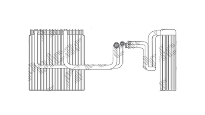 Evaporator aer conditionat Opel Corsa C, 2000-2006 model GSI, motor 1.8, benzina, full aluminiu brazat, 235x215x60 mm, iesire 11, 6 mm, intrare 14, 4 mm, tip Delphi, tehnologie cu curgere paralela, 