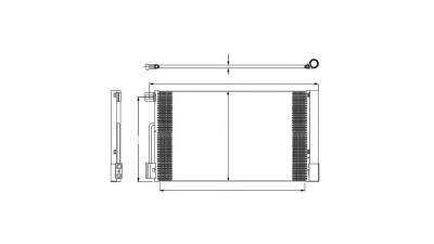 Condensator climatizare Opel Corsa D (S07), 07.2006-2015, motor 1.2, 57 kw; 1.4, 64kw/65 kw benzina, cutie manuala, full aluminiu brazat, 600 (565)x340x16 mm, cu uscator si filtru integrat