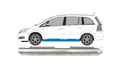 Prag metalic Opel Zafira, 05.2005-12.2011, partea Stanga, Aftermarket