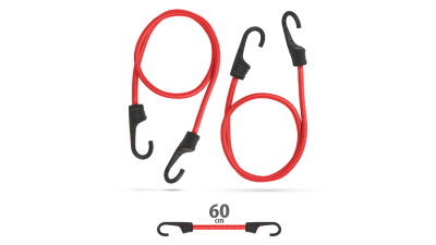 Set de cordeline de fixare profesionale - rosu - 60 cm x 8 mm - 2 buc. / Pachet, 1 buc., 55761B