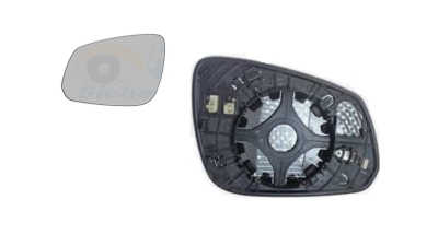 Geam oglinda exterioara cu suport fixare Opel Karl, 06.2015-; Chevrolet Spark (M300), 2015-, Stanga, incalzita; geam convex; cromat, View Max