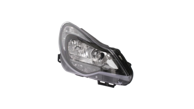 Far Opel Corsa D, 01.2011-12.2014, partea Stanga, electric, tip bec H1+H7, negru, cu motoras, Valeo