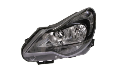 Far Opel Corsa D, 01.2011-12.14, Electric, tip bec H1+H7+PY24W, omologare ECE, cu motoras, negru, 1216646; 95510689, Stanga, marca DEPO
