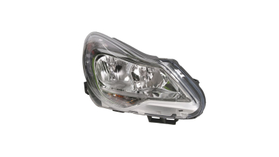 Far Opel Corsa D, 01.2011-12.2014, partea Dreapta, electric, tip bec H1+H7, silver, cu motoras, Depo
