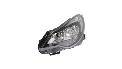 Far Opel Corsa D, 01.2011-12.2014, partea Dreapta, electric, tip bec H1+H7, negru, cu motoras, Valeo