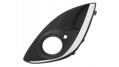 Grila bara Opel Corsa D 01.2011-12.2014, Fata partea Stanga, Cu gaura pentru proiector, cu element cromat, 1400873