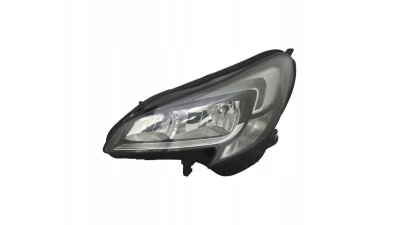 Far Opel Corsa E, 11.2014-, partea Stanga, electric, tip bec H7+H7, cu motoras, cu lumini de zi cu LED, TYC