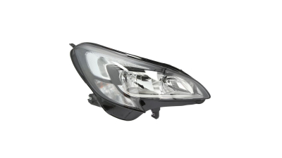 Far Opel Corsa E, 11.2014-, partea Dreapta, electric, tip bec H7+H7, cu motoras, cu lumini de zi cu LED, TYC
