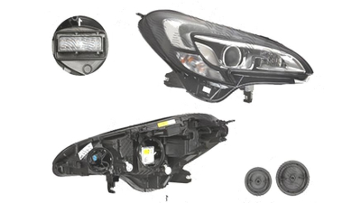 Far Opel Corsa E, 11.2014-, fata, Dreapta, xenon; cu lumini pentru curbe; cu LED daytime running light; D5S+H11+LED+PSY24W; electric, HELLA