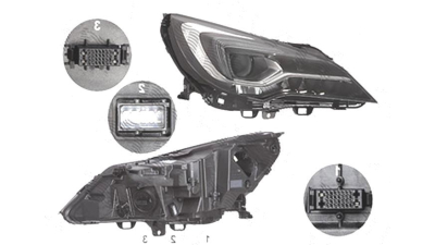 Far Opel Astra K, 10.2015-, fata, Dreapta, IntelliLux; LED; electric; fara LED controlling unit; cu motor, ZKW