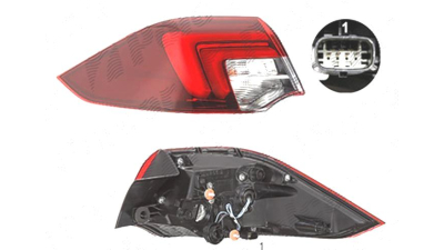 Stop spate lampa Opel Insignia, 03.2017-, spate, Stanga, doar tip halogen, SEDAN, partea exterioara; LED+PY21W; cu suport becuri, AL (Automotive Lighting),