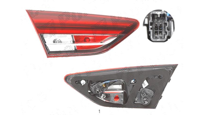 Stop spate lampa Opel Insignia, 03.2017-, spate, Stanga, doar tip halogen, SEDAN, partea interioara; H21W+LED+W16W; cu suport becuri, AL (Automotive Lighting),