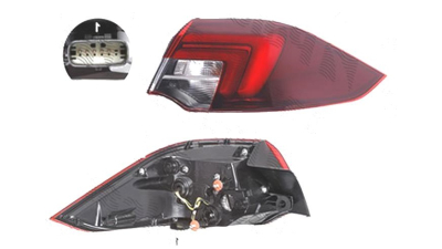 Stop spate lampa Opel Insignia, 03.2017-, spate, Dreapta, Tip faruri cu LED, Sedan, partea exterioara; LED+PY21W; cu suport becuri, AL (Automotive Lighting)