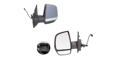 Oglinda exterioara Opel Combo, 11.2011-2015, Stanga, VAN, reglare electrica; grunduita; incalzita; geam convex; cromat; 6 pini; cu semnalizare; geam dublu, View Max