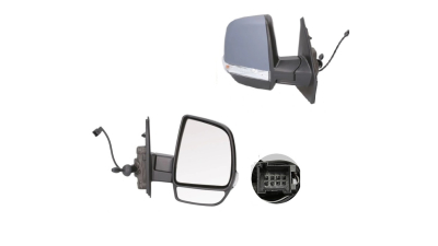 Oglinda exterioara Opel Combo, 11.2011-2015, Dreapta, VAN, reglare electrica; grunduita; incalzita; geam convex; cromat; senzor temperatura; 8 pini; cu semnalizare; geam dublu, View Max
