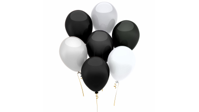 Set baloane, alb-negru, 15 buc./pachet, 1 buc., 56103BW