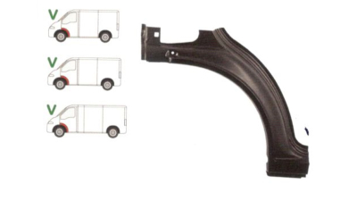 Segment reparatie aripa fata interior Peugeot Boxer, Citroen Jumper, Fiat Ducato 1994-08.2006 Partea Stanga, punte Fata in spatele rotii ,